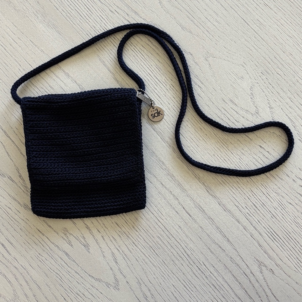 THE SAK dark blue Crochet Crossbody Bag small for women